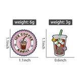 2-6pcs/set Hobby Collection Enamel Pins Reading Book Iced Coffee Knit Brooch Hiking Badges Music Korean Girls Band Jewelry