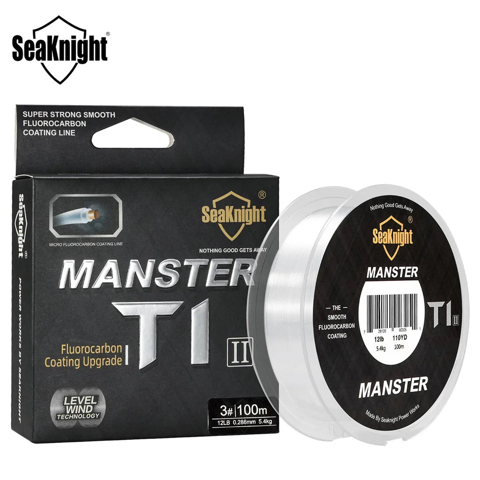 SeaKnight Brand T1II Fluorocarbon Coating Nylon Fishing Line 100M Leader Sinking Monofilament Smooth Carp Fishing Line