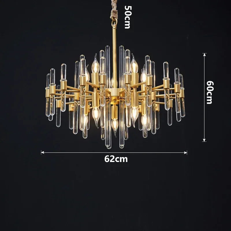 Modern restaurant luxurious smart crystal chandelier Gold round Living room interior decoration salon restaurant chandelier