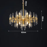 Modern restaurant luxurious smart crystal chandelier Gold round Living room interior decoration salon restaurant chandelier