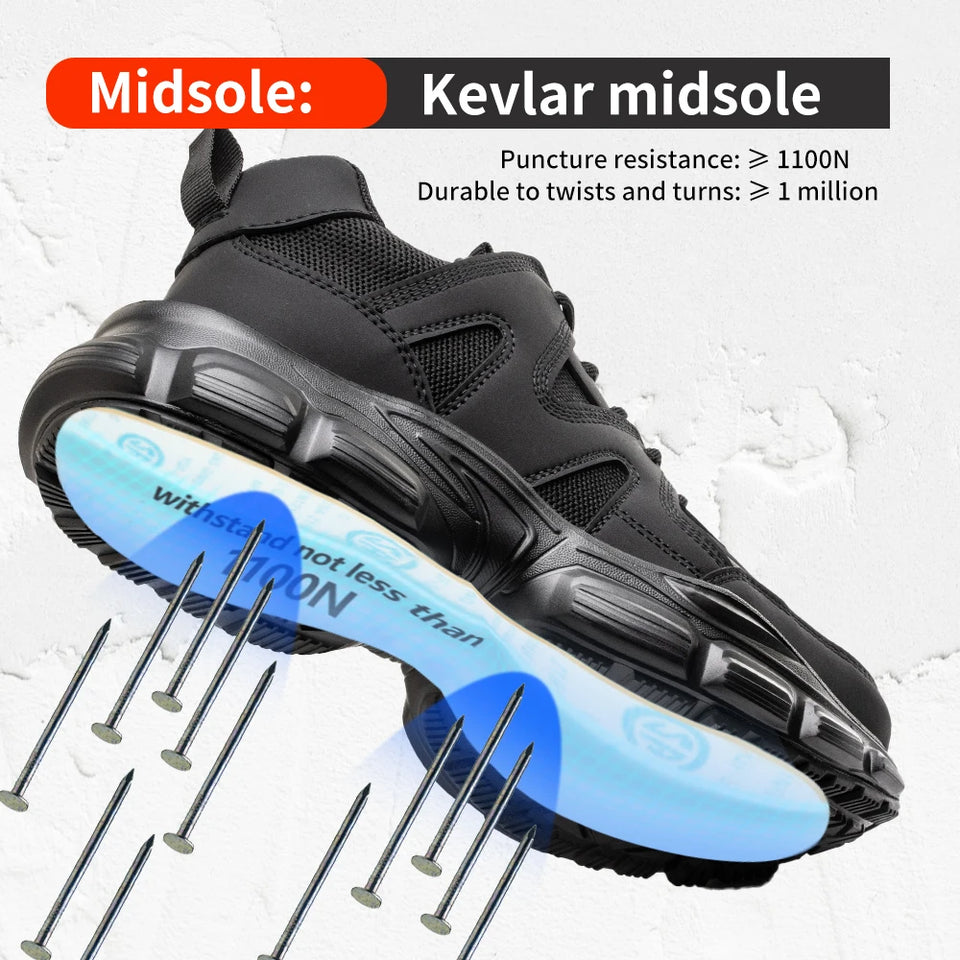Men Work Safety Shoes Anti-puncture Working Sneakers Male Indestructible Work Shoes Men Boots Lightweight Men Shoes Safety Boots