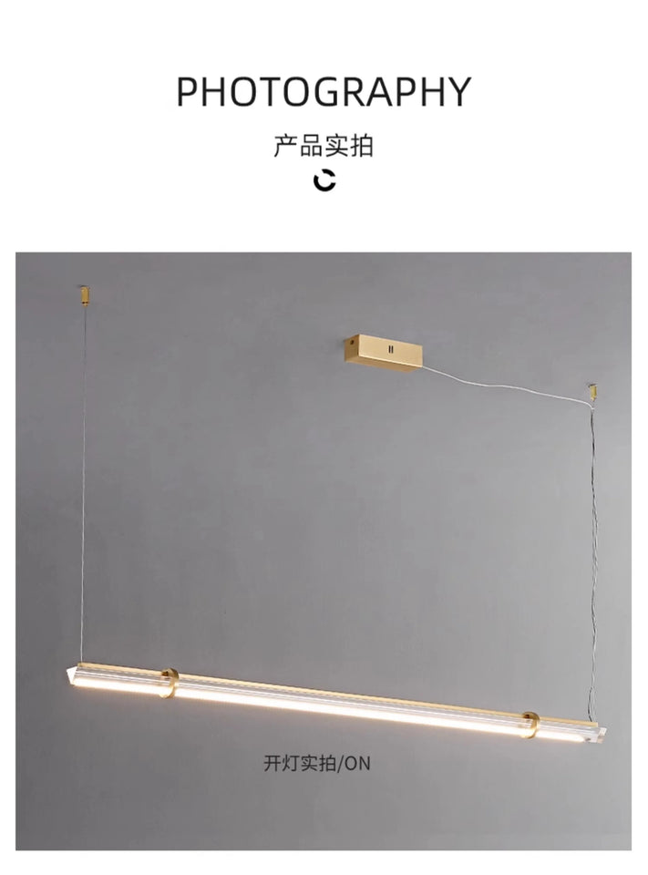 Italian minimalist designer bar restaurant chandelier Nordic minimalist modern all copper restaurant bar lighting