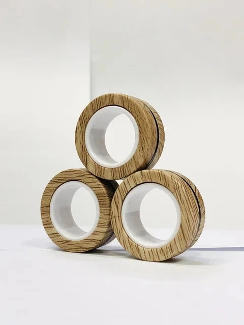 3Pcs Magnetic Rings Fidget Toy Set Adult Fidget Magnets Spinner Rings Fidget Pack Great Gift for Adults Teens Kids