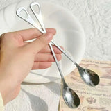 2Pcs Stainless Steel Coffee Stirring Spoon Long Handle Ice Cream Dessert Tea Spoon For Picnic Drinkware Tableware Kitchen Supply