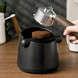 White Coffee Knock Box with Rubber Knock Bar 800ML Black Espresso Grounds Container Anti Slip Coffee Grind Waste Dump Bin