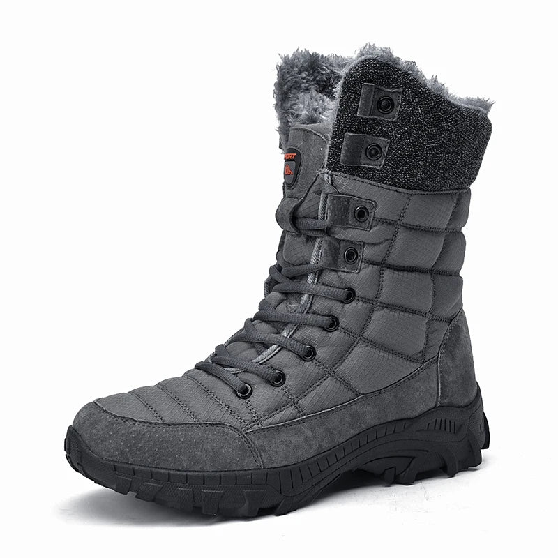 New Winter Waterproof High Top Men Boots Plush Warm Snow Boots Men Sneakers Ankle Boots Outdoor Men's Desert Boots Botas Hombre