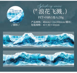 Mr. Paper, 200cm/roll, Wave Themed Material Tape, Decorative Collage Scrapbook, Photo Frame, Phone Case, Notebook, Water Cup