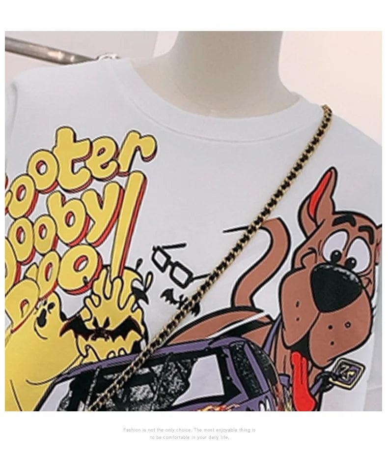 Letter Printing Sweatshirt Women High Street Cartoon Puppy Car Clothes Casual Crew Neck Sweater Bulk Items Wholesale Lots
