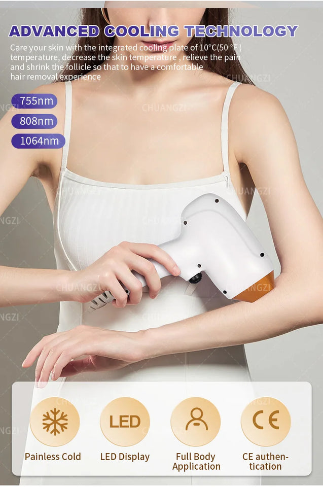 Multifunctional 2 in 1 Diode and Nd Yag Laser 755 808 1064nm Hair Removal Machine Portable Picoseconds Laser Tattoo Remover