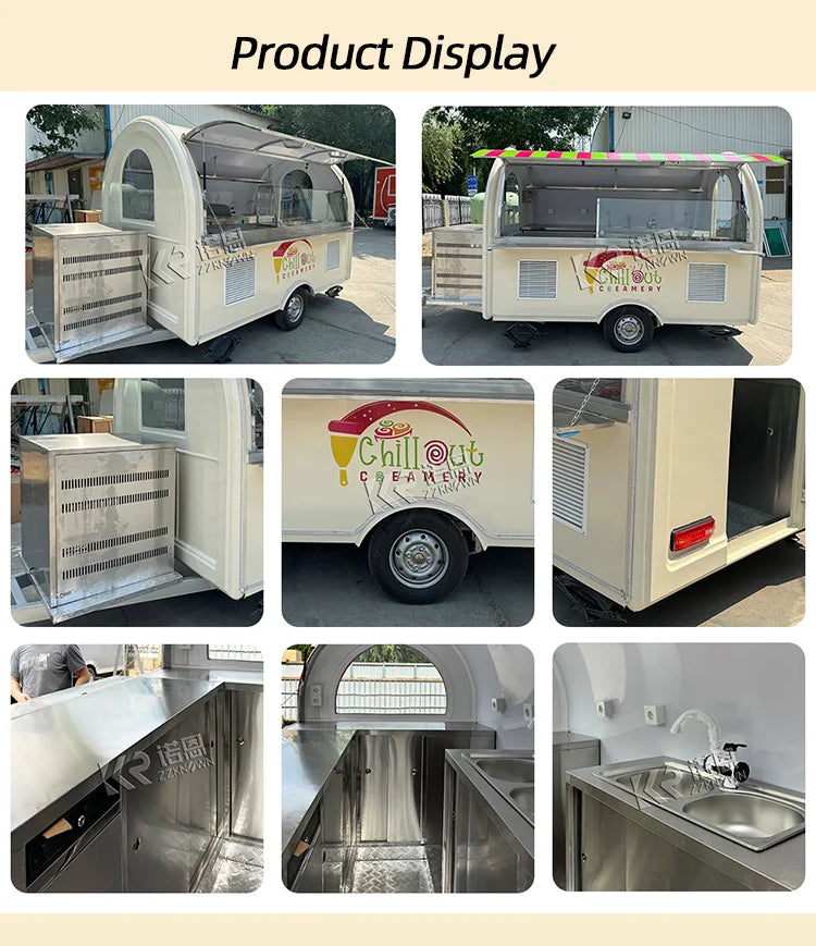 Outdoor Food Cart Street Lunch Kiosk Coffee Carts Mobile Food Trailer Food Truck Manufacturing for Outdoor Use