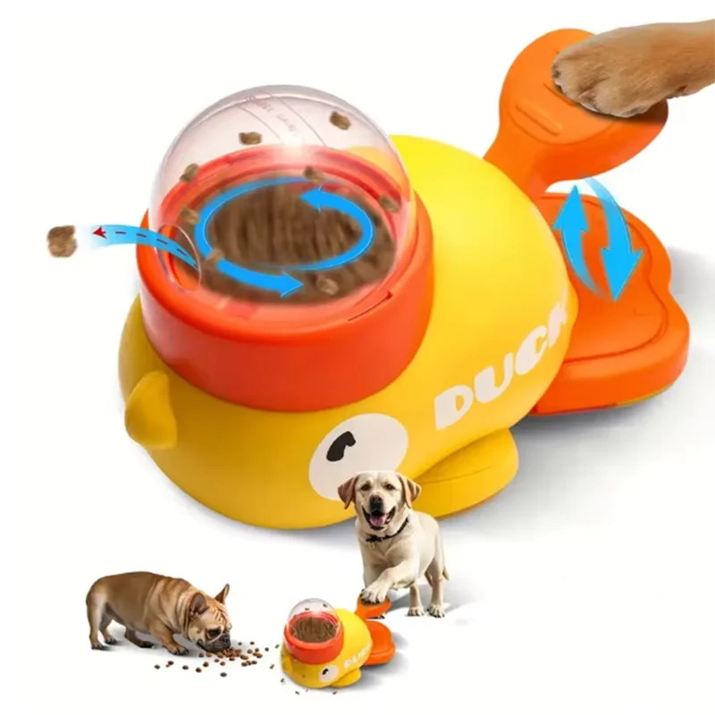 Little yellow duck pet leaking device pet interactive toys educational training device pet feeding device puppy leaking toys