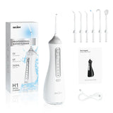 Sejoy Electric Oral Irrigator Water Dental Flosser Pick for Teeth Cordless 350ML Water Tank,6 Cleaning Modes, IPX7 for Home