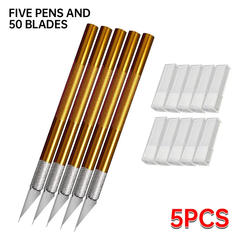 Metal Engraving Craft Knife Non-Slip Handle Gold Silver Hobby Carving Scalpel Utility Knife Art Stationery DIY Craft Supplies