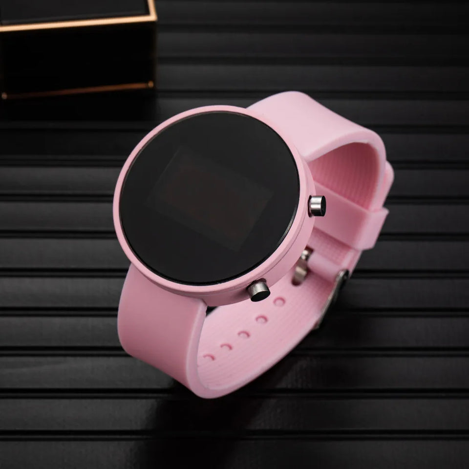 Fashion Women Digital Wrist Watches Simple Round Dial Led Watch for Woman Casual Sport Ladies Electronic Clock reloj digital