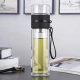 Tea Water Bottle High Borosilicate Glass Double Layer Tea Water Cup Infuser Tumbler Drinkware Water Bottle With Tea Filter