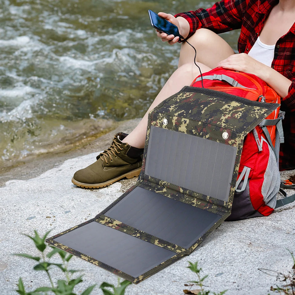 20W/30W 5V Cell Charger Dual Usb Solar Power Panel Foldable Emergency Charging Panel for Came Tablet for Smartphone Supplies