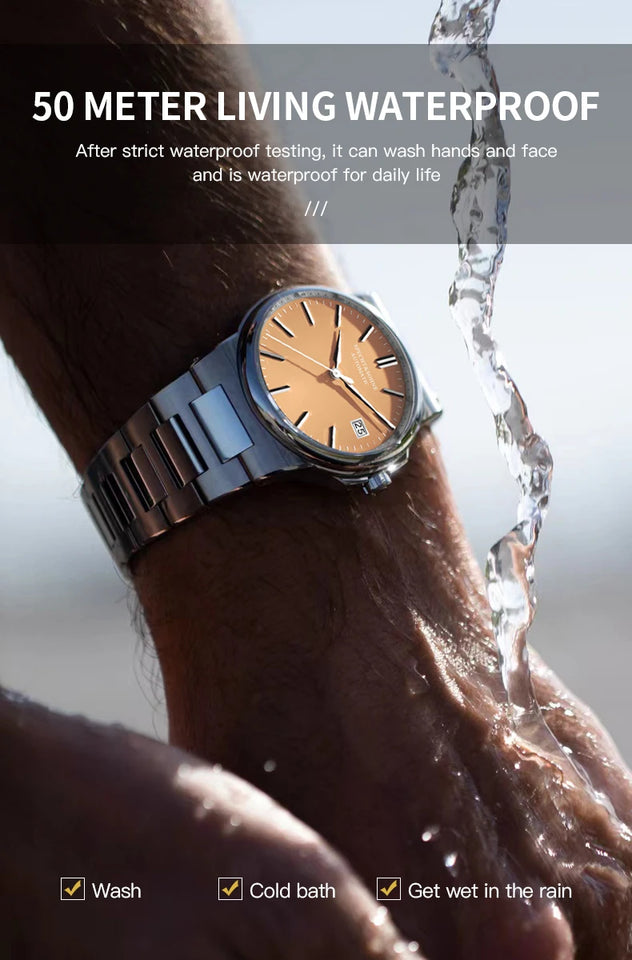 Specht&Sohne New Arrivals Blue Automatic Mechanical Watches For Men 38MM Stainless Steel Waterproof Classic Elegant Watch 50M