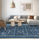 Rug for Living Room, Machine Washable, Non-Slip,Stain & Water Resistant, Low-Pile Moroccan Trellis Hallway Vintage Foldable Rug