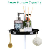 Corner Shower Caddy with Tension Pole 4-Tier Adjustable Shelves Bathroom Storage Organizer with Rubber Pad,101.6 - 122 Inch H