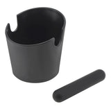 Serviceable Shock Absorption Coffee Knock Box with Espresso Cleaning Brush, Removable Knock Bar Espresso Dump Bin