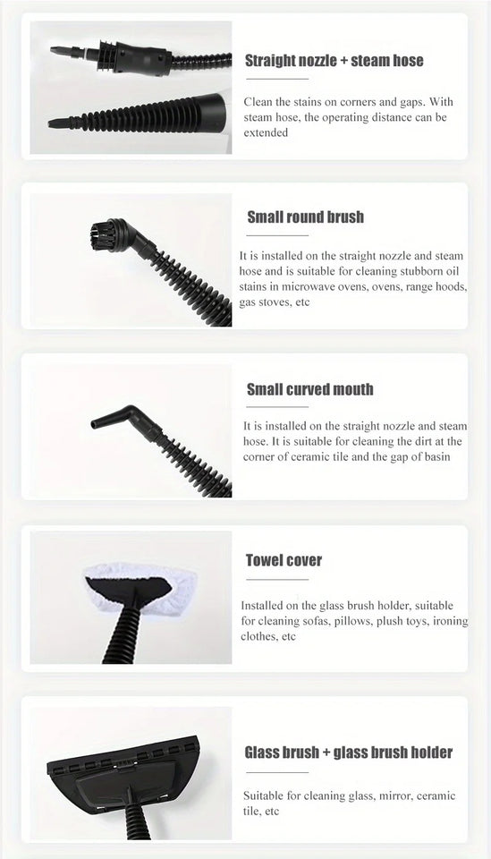 1000W High Temperature Steamer Steam Cleaner Hand-held Steam Cleaner,Suitable for Home, Kitchen, Bathroom, Car Cleaning Tools