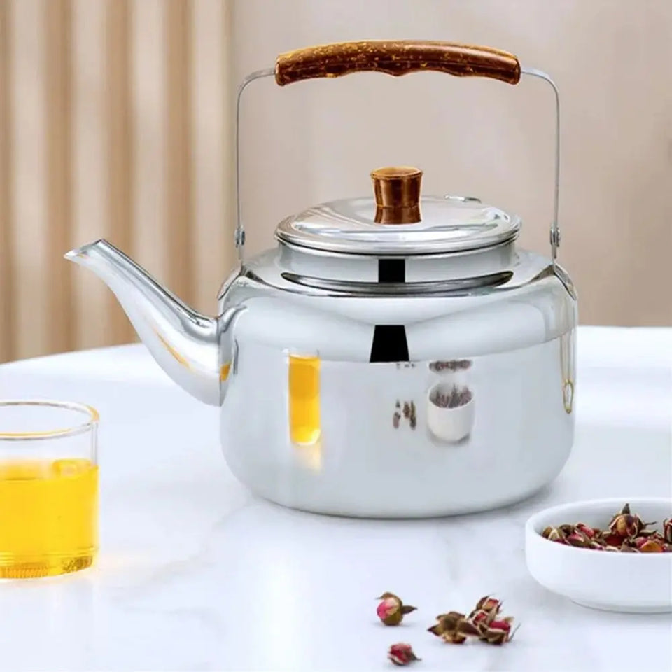 New 1L/1.5L/2L Tea Pot Large Capacity Fast Heating Teapot Stainless Steel Coffee Pot Home Camping