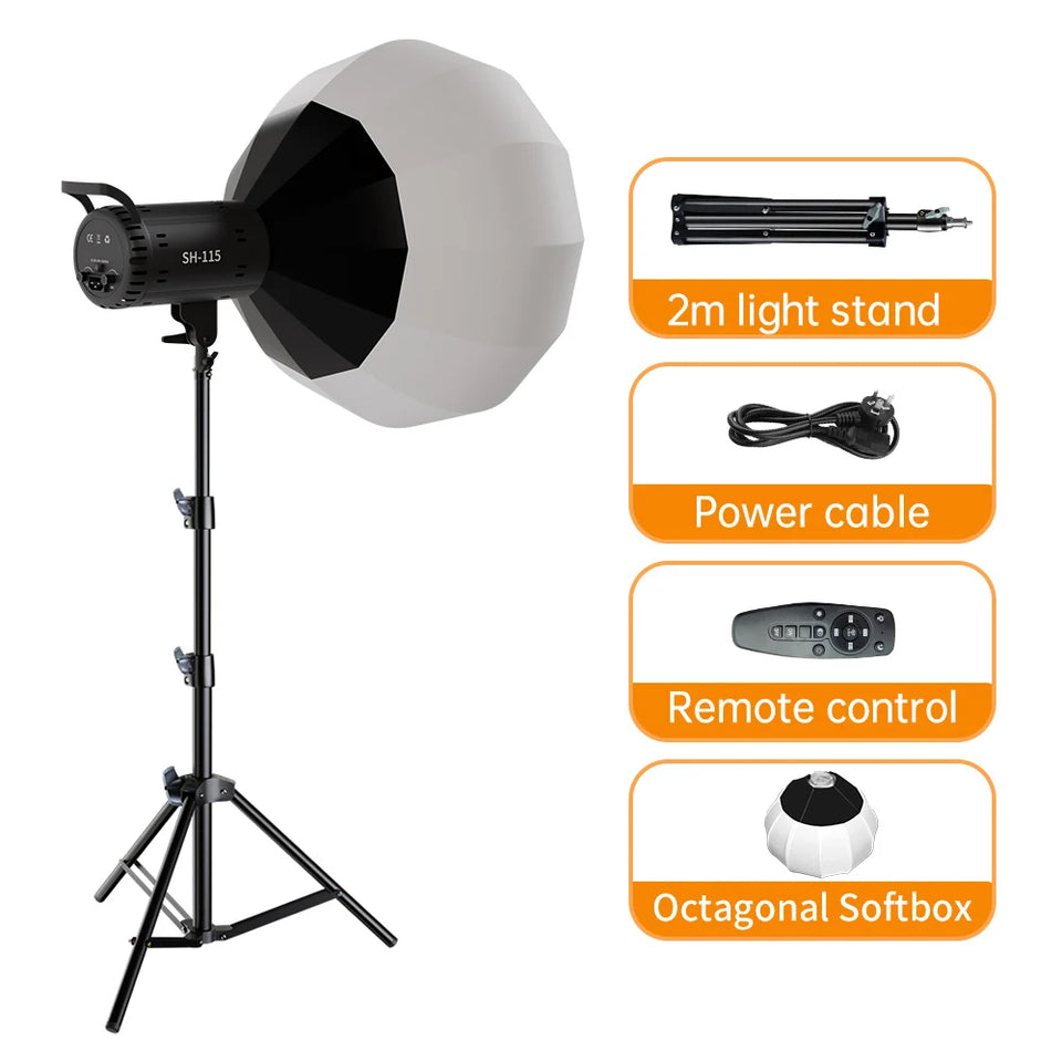 SH 115/135W LED COB Video Light Photography Lamp With Tripod Softbox Remote Control Video Light For Skit Video Photography