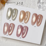 Vendeeni 5 Colors/Set Crystal Cat Eye Gel Nail Polish Semi Permanent Sparkling Magnetic UV LED Soak Off Gel Varnish With Display