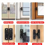 2pcs/set Heavy-Duty Anti-Theft Door Lock, 90°/180° Adjustable Sliding Pin Lock, Commercial/Residential Grade, Black Heavy-Duty C