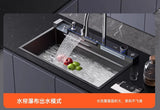 304 Stainless Steel Kitchen Sink, Large Single Sink, Thickened Whale Relief, Digital Display, Washbasin, Washbasin