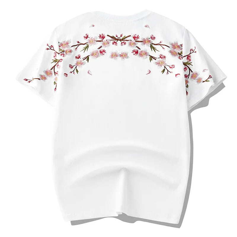 Floral Embroidery Unisex Pullovers Sweatshirt For Men Loose Fit Autumn Quality Cotton Fashion Casual Oversized Luxury Pull Homme