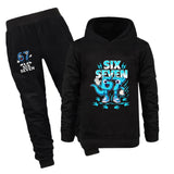 Kids Clothes Steal a Brainrot Six Seven 6-7  Baby Girls Hooded Sweatshirt Pants 2pcs Set Boys Autumn Pullover Tracksuits 5192