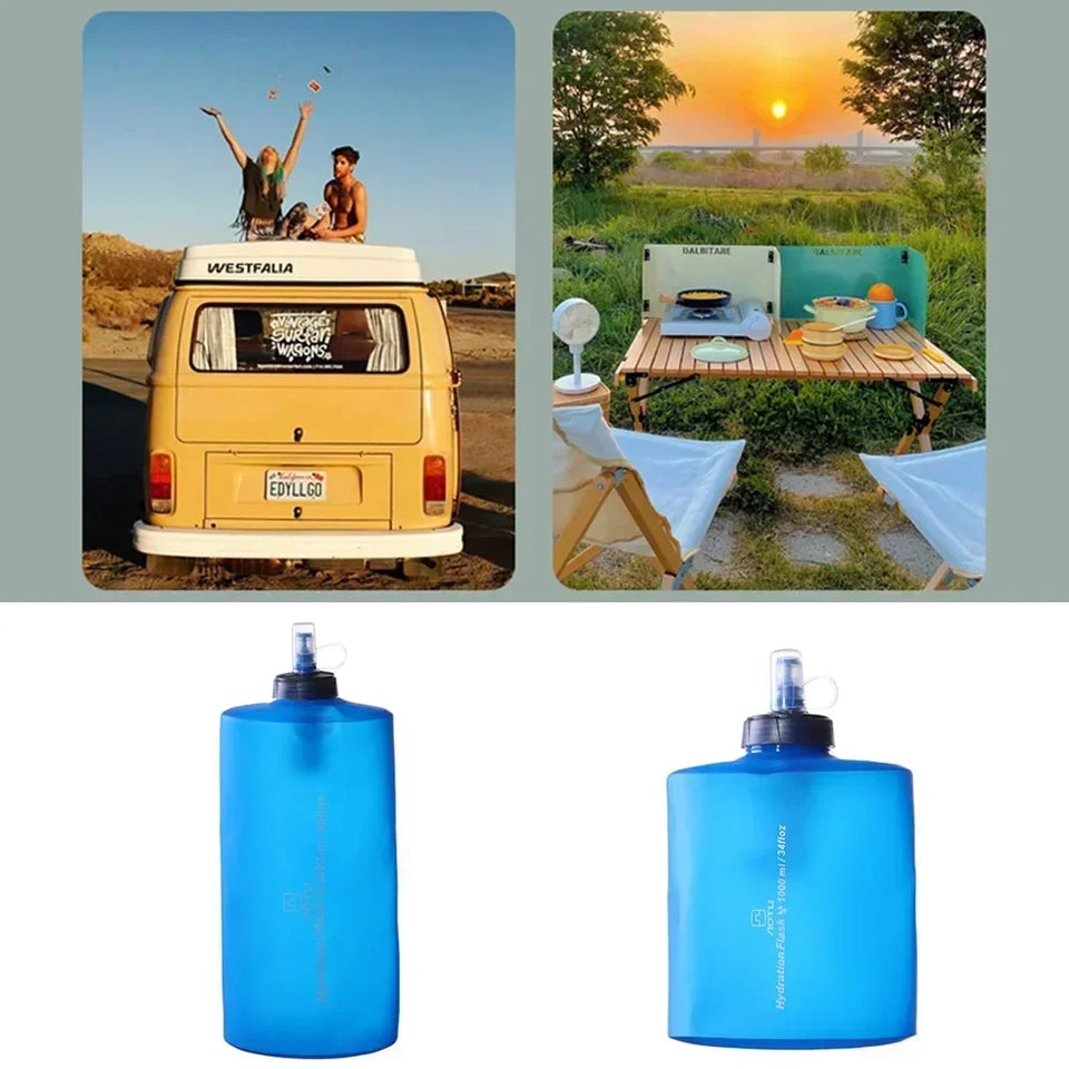 1000/2000ML Ultralight Foldable Water Bag Water Bottle Outdoor Sport Camping Running Hiking Bicycle TPU Soft Flask Water Bag New