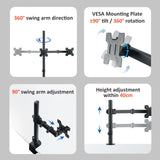 Adjustable Single Monitor Arm – Universal Mount for 12-32" Screens, Height/Angle Adjustable, Sturdy Steel, Ideal for Home Office