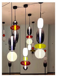 Modern Colorful Glass Hanging Pendant Light Chandelier for Loft Living Room Restaurant Nordic Coffee Restaurant Lighting Fixture