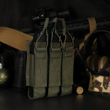KRYDEX MP5 MP7 KRISS Triple Magazine Pouch Tactical Modular MOLLE Triple Open Top SMG Mag Pouch Carrier For Airsoft Hunting Gear