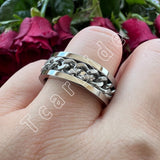 Dropshipping 8mm New Arrivals Men Women Stainless Steel Rotate Chain Ring Stepped Grooved Brushed Festival Fashion Gift Jewelry