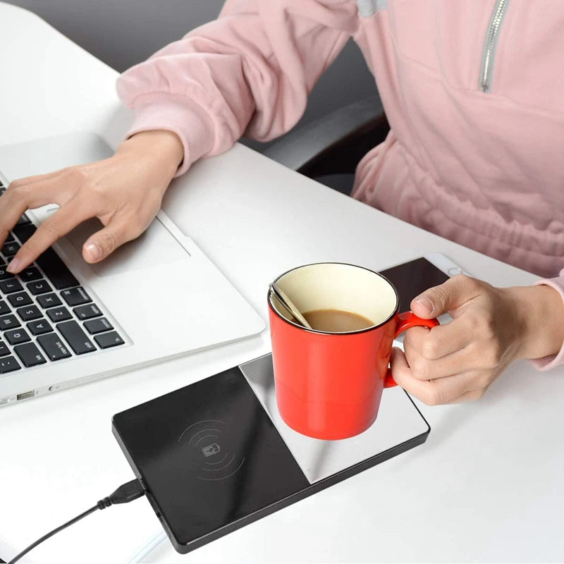 Coffee Warmer Coffee Warmer,,Cup Warmer,Electric Beverage Warmer & Wireless Charger,Constant Temperature , Heating Mug