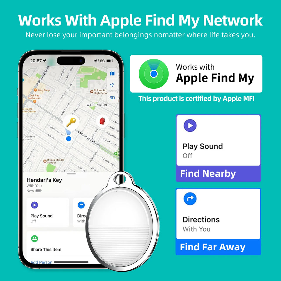 Mini Global GPS Tracker Smart Tag Compatible with iOS Find My App Key Finder Car Dog Pets Anti-lost Alarm Locator Tag For iPhone