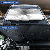 Folding Car Sunshade Umbrella Windshield Front Sun Shade Titanium Silver Material Car Window Summer Sun Protection Accessories