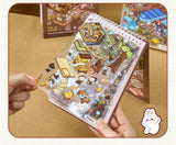 3D Miniature Scene Sticker Book, 40pcs/bag+1 tweezers set DIY Dollhouse Journal Scrapbooking Creative Gifts (Sticker Spark)