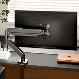 Single Monitor Mount Bracket for 14″–32″ Screens, Height Adjustable Monitor Arm with C-Clamp, Home Office Monitor Stand