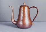 Pure Red Copper Coffee Tea Pot Cup Spoon Set Drinkware Long Gooseneck Spout Kettle Hand Drip Kettle turkish Coffee Maker Set
