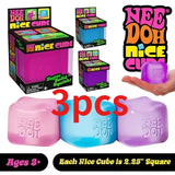 Schylling NeeDoh Nice Cube Sensory Squeeze Toy with Super Solid Squish Stress Relief Anxiety Sensory Toy 2.25" Cube Party Gifts