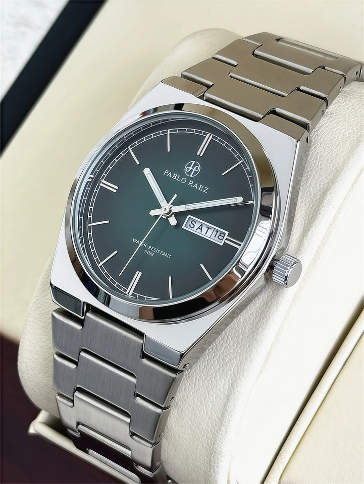 PABLO RAEZ Luxury Quartz Man Wristwatch Men Watches Waterproof Luminous Date Week Stainless Steel Men's Watch Male Reloj+box