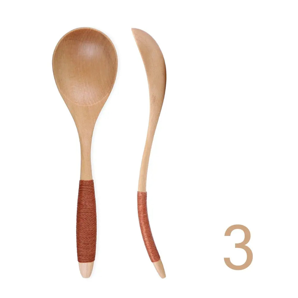 Coffee Handmade Hand-made Catering Scoop Wood Tableware Kitchen Tool Soup Spoon Wooden Spoon Cooking Utensil