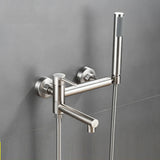 Bathtub Shower Faucet Brass Single Handle Waterfall Spout Wall Mounted Mixers Taps with Hand Shower Sets Bathroom Bidet Taps