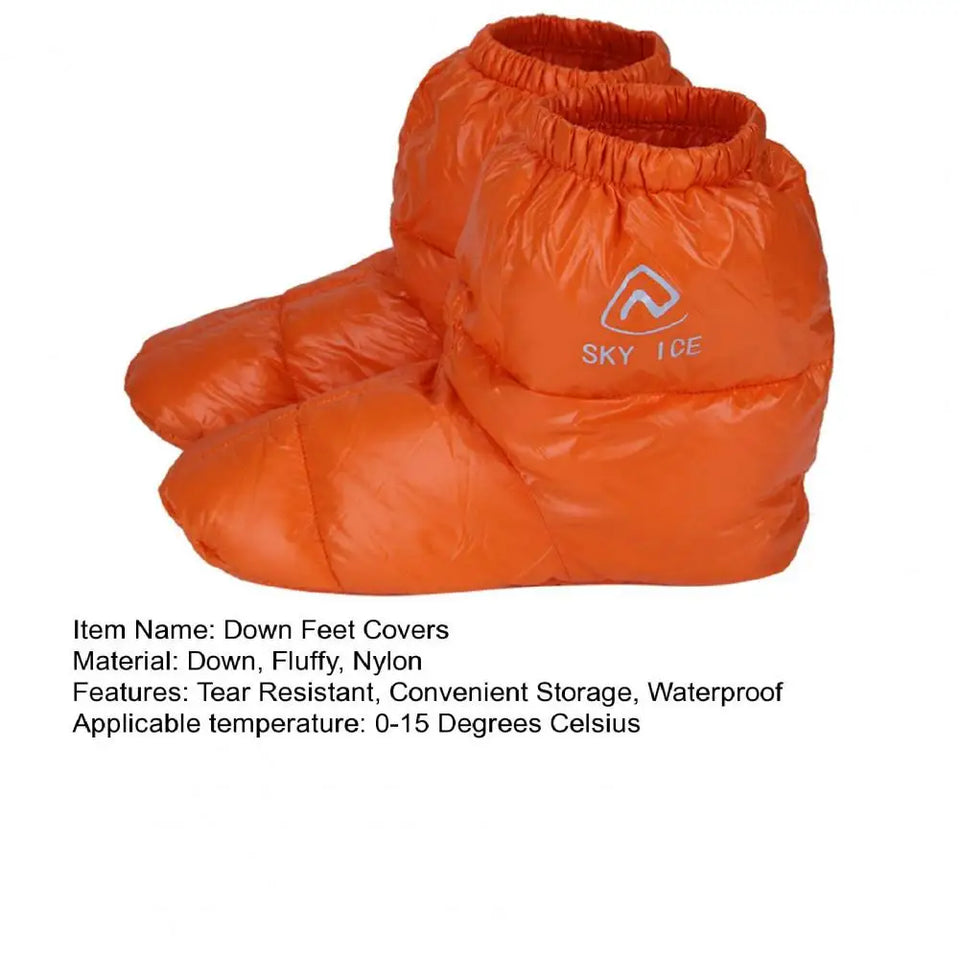 1 Pair Practical Warm Foot Covers Lightweight Shoe Covers Anti-scratch Windproof Winter Warm Down Footwear