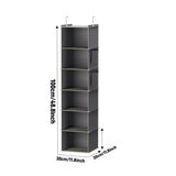 Hanging Closet Organizer and Storage, Foldable 6-Shelf Closet Hanging Storage Shelves with 2 Hooks for Shoe Cap Clothes Pants