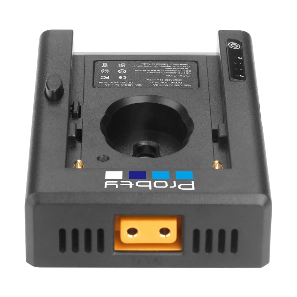 NP-F Battery Charger Battery Adapter Plate with DC12V DC8V USB-A Output Cold Shoe Adapter 1/4 Inch Screw Hole